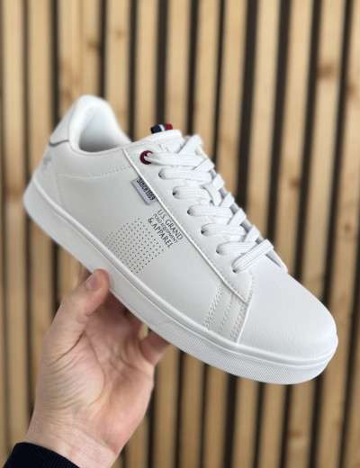 US GRAND POLO ανδρικά λευκά casual sneakers GPM23220