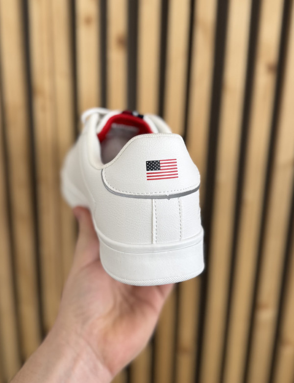 US GRAND POLO ανδρικά λευκά casual sneakers GPM23220