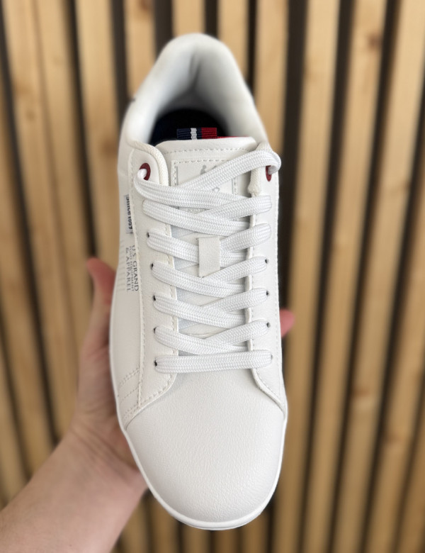 US GRAND POLO ανδρικά λευκά casual sneakers GPM23220
