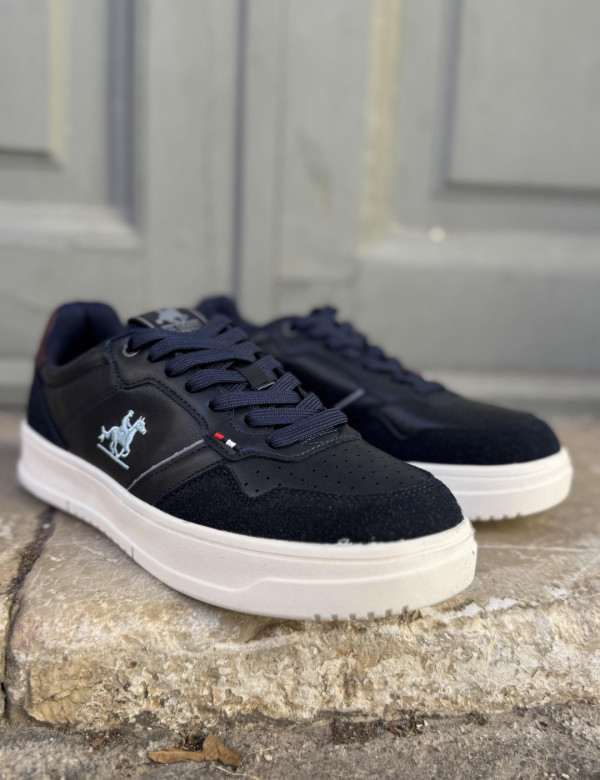 U.S. Grand Polo μπλε navy με μπορντό ανδρικά casual sneakers GPM23250B