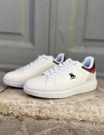 US GRAND POLO ανδρικά λευκά με καρό casual sneakers GPM21140W