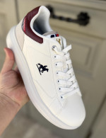 US GRAND POLO ανδρικά λευκά με καρό casual sneakers GPM21140W
