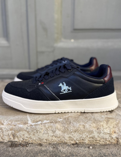 U.S. Grand Polo μπλε navy με μπορντό ανδρικά casual sneakers GPM23250B