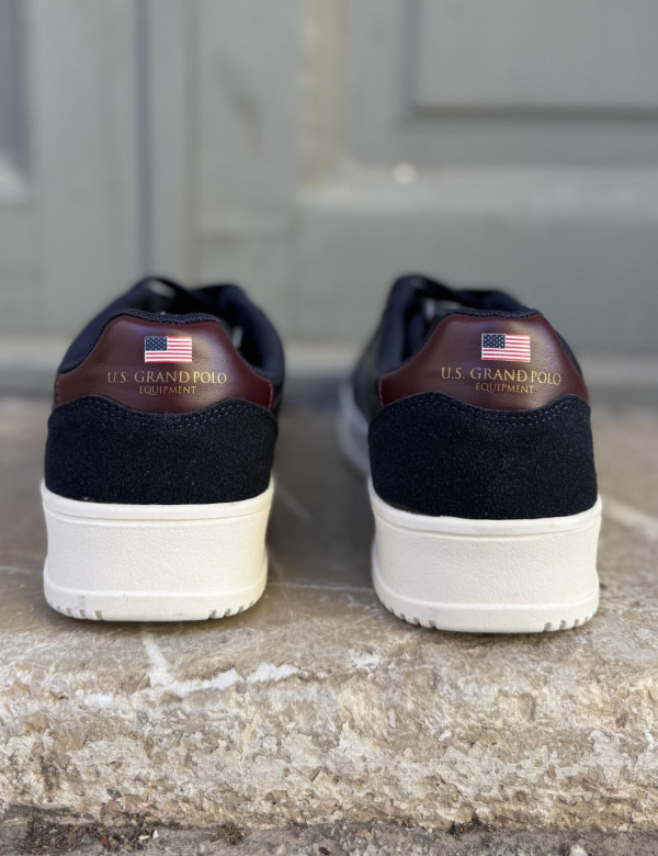 U.S. Grand Polo μπλε navy με μπορντό ανδρικά casual sneakers GPM23250B