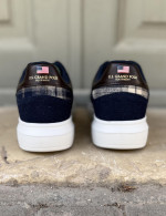 US GRAND POLO ανδρικά μπλε με καρό casual sneakers GPM21140