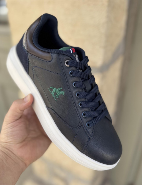 US GRAND POLO ανδρικά μπλε με καρό casual sneakers GPM21140