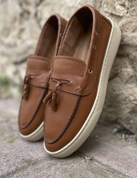 Huxley and Grace ανδρικά ταμπά δερμάτινα loafers με tassels HG174194T