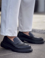 Ανδρικά μαύρα παπούτσια loafers CH2417