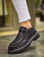 Ανδρικά μαύρα παπούτσια loafers CH2404