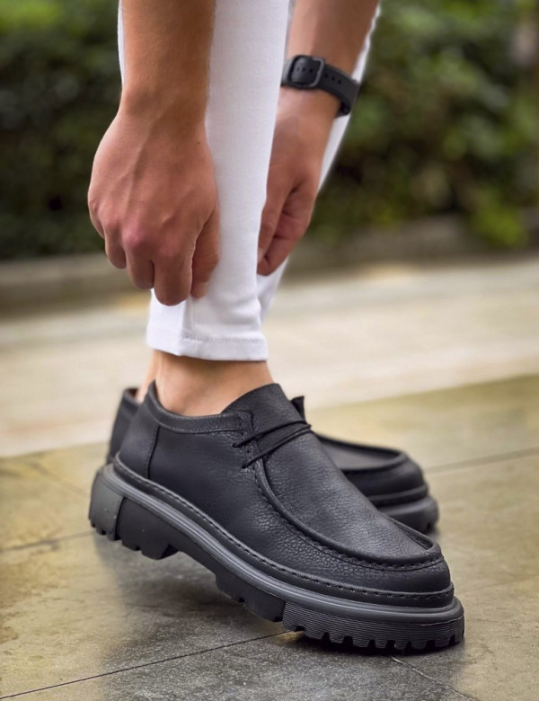 Ανδρικά μαύρα παπούτσια loafers CH2404